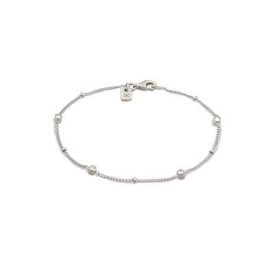 Armkette KUZZOI "Armband Elemente Glas Kristalle Weiß 925 Sterling Silber" Gr. 18, silber, Armbänder, Herren, Silber 925 (Sterlingsilber), Armkette