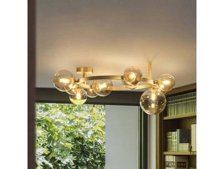 IDEAL LUX Deckenlampe Perlage, messing / gold, für Wohn- / Esszimmer, Metall, Deckenlampe