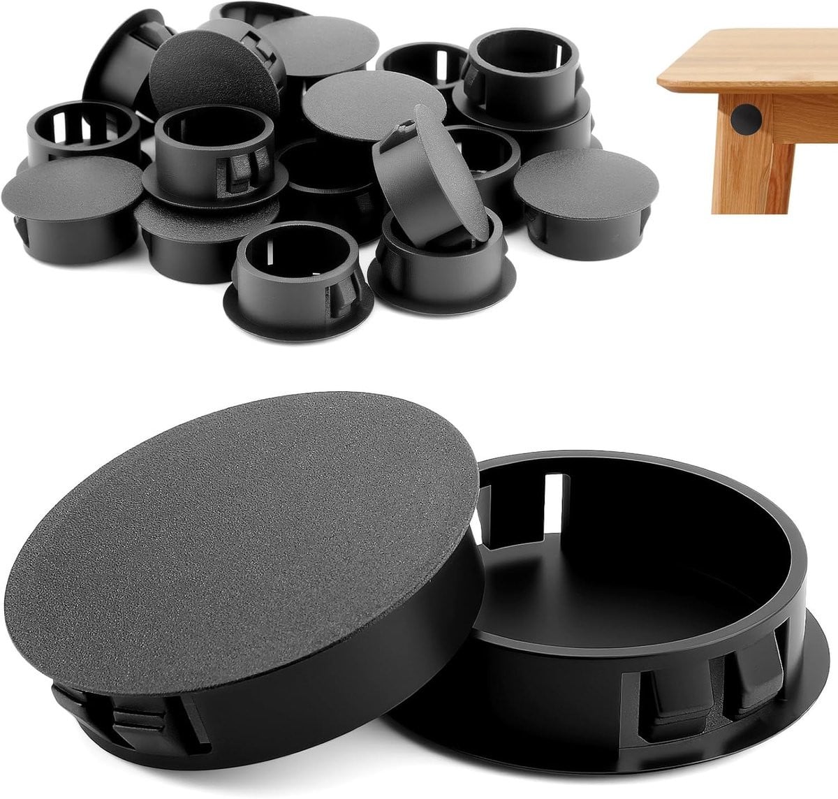 30 stuks Deksel Doppen Zwart 14mm Nylon Gat Afdekking voor Meubel Afwerking