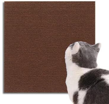 Uplift Essentials Self Adhesive DIY Cat Scratch Mat Trimmable Furniture Protector & Wall Scratcher brown 12 X 24 In