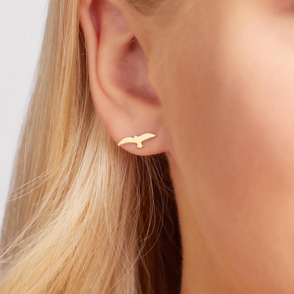 lanii Vogel-Ohrstecker aus vergoldetem 925er Silber gold