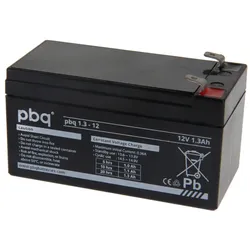 Blei-Akku PBQ 1.3-12, 4,8mm Faston Anschluss, 12 Volt, 1,3 Ah