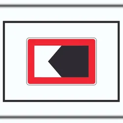 HB-Druck Begrenzte Fahrwasserbreite Durchfahrtsbreite begrenzt Symbol Schild A6 (105x148mm)