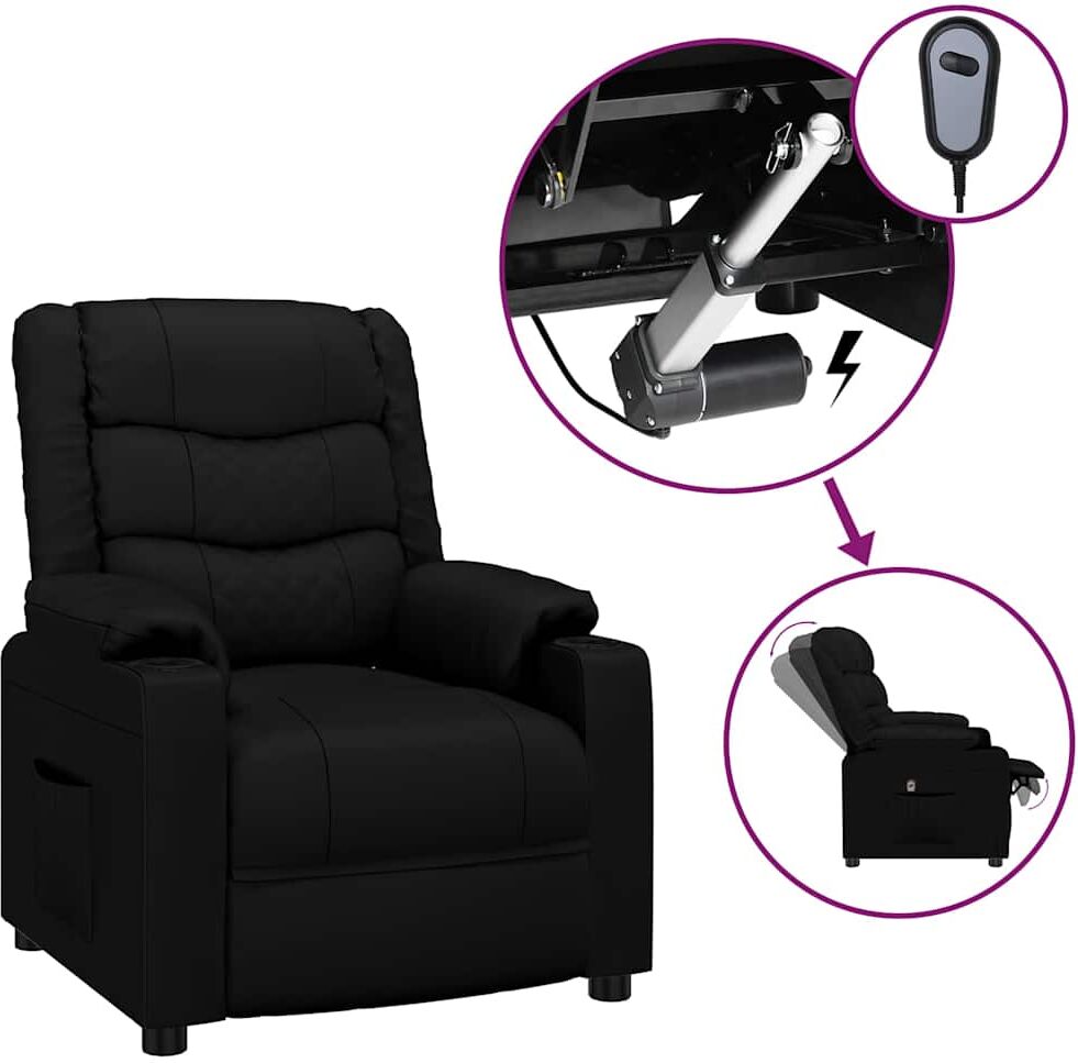 vidaXL Fauteuil inclinable électrique Noir Similicuir