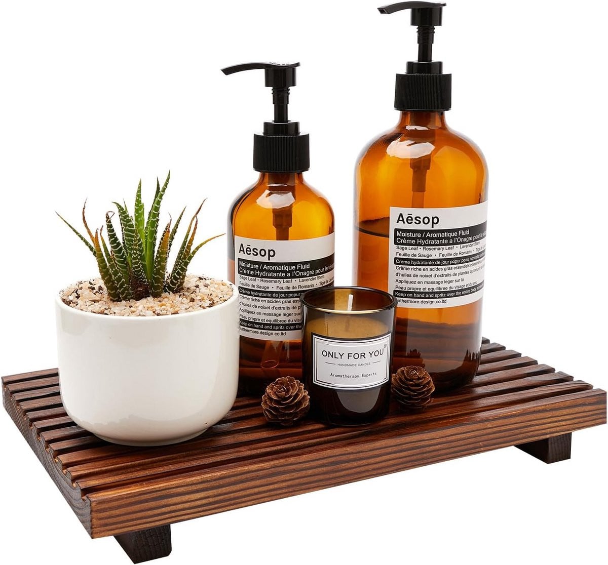 Decoratieve Houten Tray voor Badkamer en Keuken