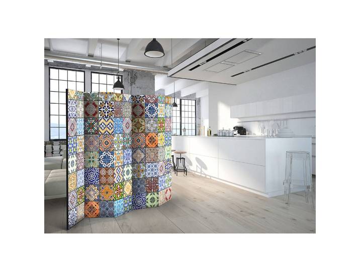 Paravent Colorful Mosaic Polaire Multicolore 225 x 172 x 3cm