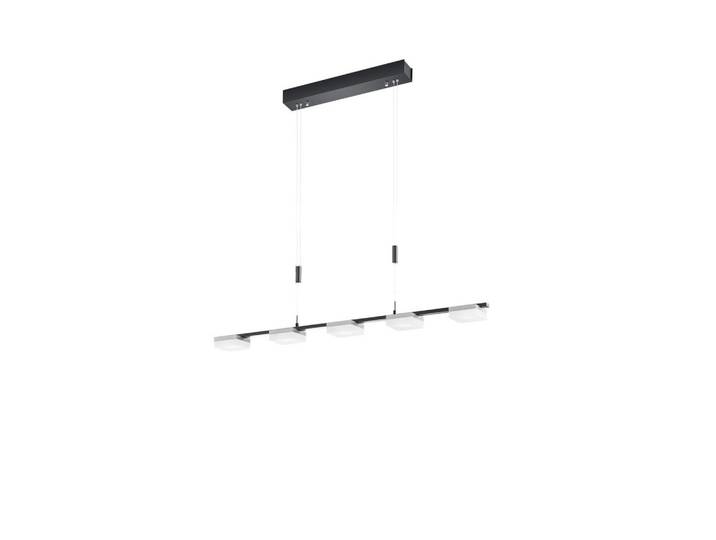 Bopp Led-Hängeleuchte Quad, Schwarz, Alufarben, Metall, 84x95-160 cm, höhenverstellbar, Farbtemperaturwechsler, Lampen & Leuchten, Innenbeleuchtung, Smart-Home-Lampen, Smart Home Hängeleuchten