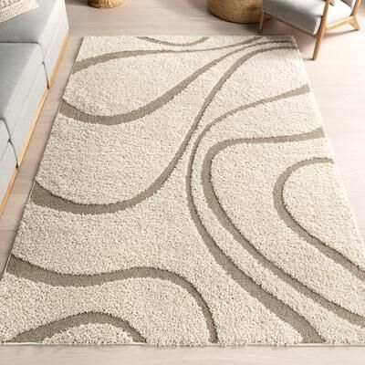 Nuloom Krista Contemporary Swirls Shag Area Rug