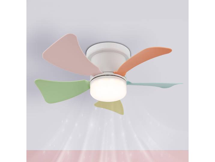 LED-Deckenventilator 41 x 13 x 41cm Multicolor