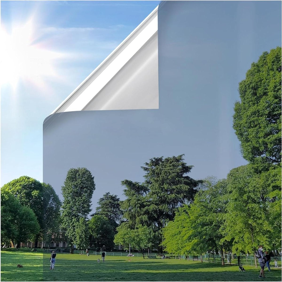Zilveren Raamfolie Spiegel - Statische Privacyfolie en Zonwerende Folie - 75 x 200 cm