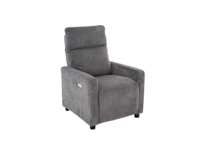 Fernsehsessel Cord grau mit Relaxfunktion - LIVANO