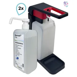 SET: Blanc Hygienic Hebelspender 1.000ml + 2x 1 Liter Haut- und Händedesinfektion mit vormontierter Pumpe
