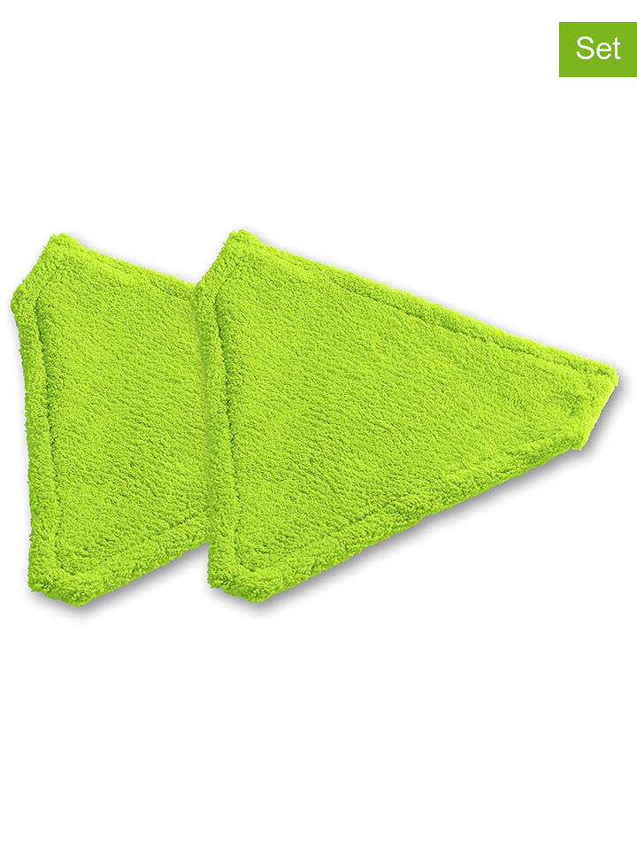 Wenko 2er-Set: Wischmop-Ersatzbezüge in Grün - (L)27 x (B)31 cm - onesize