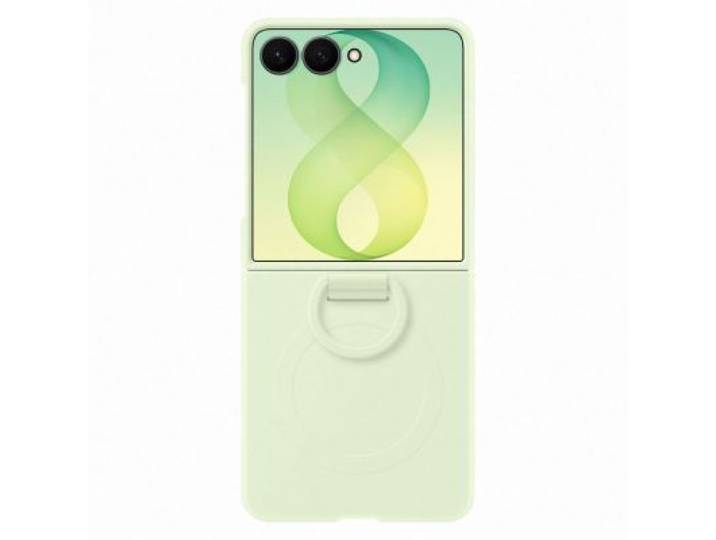 Samsung - Coque Z Flip8 Silicone Anneau Magnétique Vert