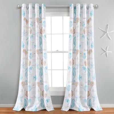 "Lush Decor Harbor Life Light Filtering Window Curtain Panels Set - 84"" x 52"""