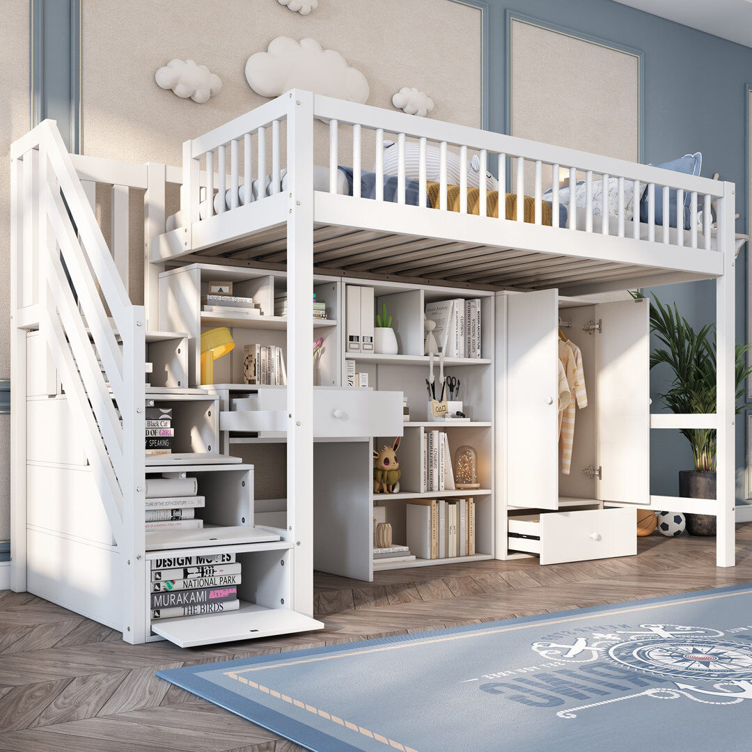 Harriet Bee Bunk Bed White