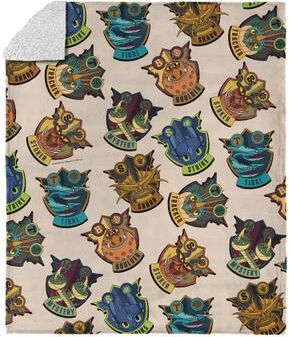 How to Train Your Dragon Dragon Badges Silk Touch Sherpa Throw Blanket 50x60 inches by THE NORTHWEST GROUP in Badges (Size OS)