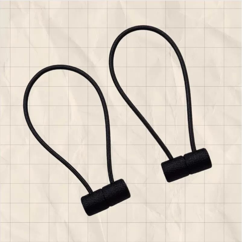 INF Magnetische Vorhang Raffhalter, Fenster Vorhanghalter ohne Bohren, Dekorative Seilhalter (2er Set) Schwarz