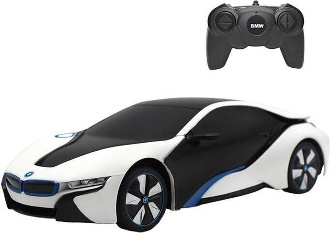 Rastar R/C 1:24 BMW i8 afstandsbedieningsauto - Wit en geel