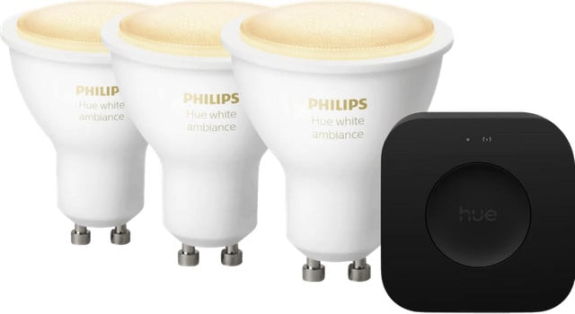 Philips Hue White Ambiance GU10 LED Startpakket met Bridge