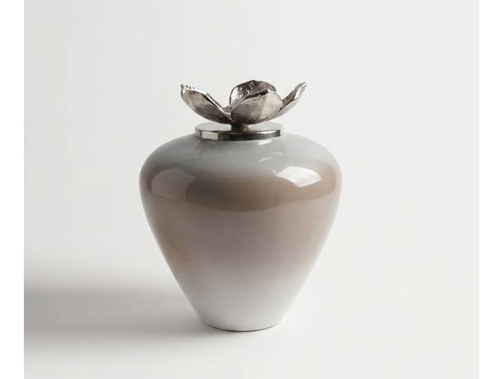 Vase Florena B29 x T29 x H35 cm Glas Mokka Opal Handgemacht, Wohnaccessoires