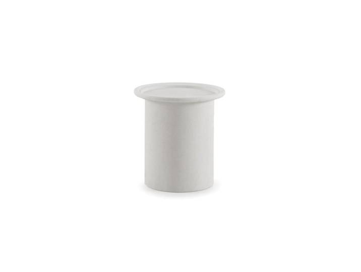 Table basse 48 cm diamètre en polyresine ciment blanc