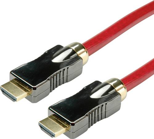 Roline HDMI Anschlusskabel HDMI-A Stecker, HDMI-A Stecker 5.00m Rot 11.04.5905 8K UHD, doppelt geschirmt HDMI-Kabel