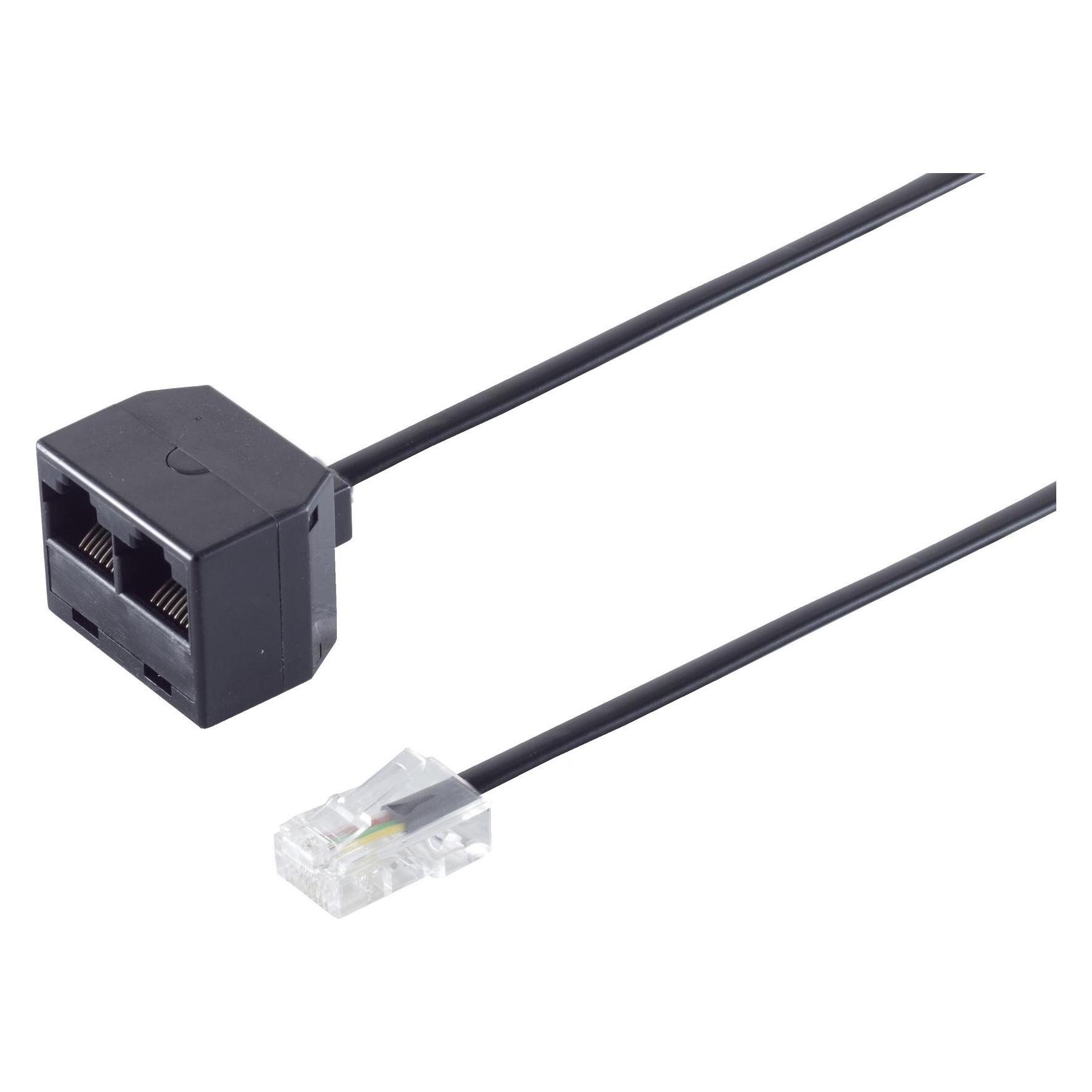 Tecline ISDN Verteiler, 2-fach, 1 x RJ45 St/2x RJ45 (8P8C) Bu, 10 cm Kabel Zum Anschluss von 2 ISDN-Gerät... (17000462)