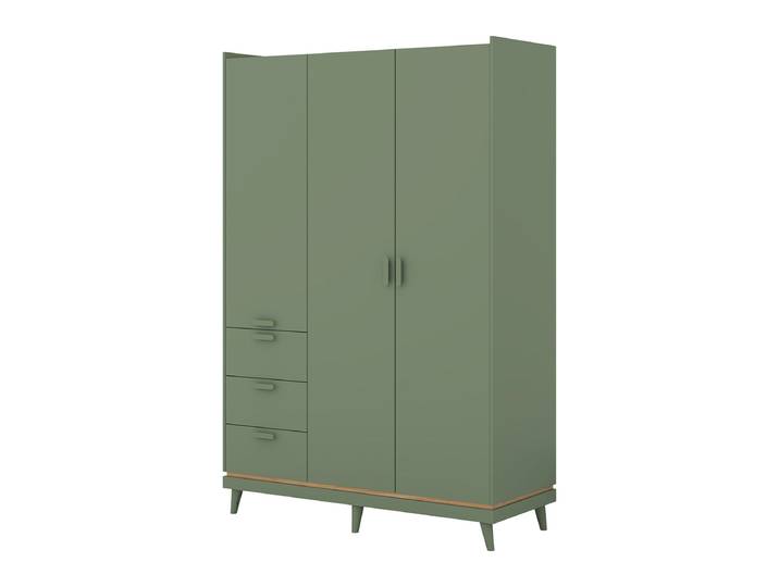 Armoire 3 Portes 3 Tiroirs Sandy Vert