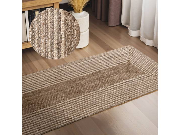 HANSE Home Juno Line Juteteppich rechteckig 9 mm Höhe Jute, Shape, Handgemacht, Wohnzimmerteppich, Naturteppich, Wohnzimmer