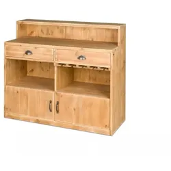 TRADIS Weinbar H100 cm, 2 Türen, 2 Schubladen, Massivholz