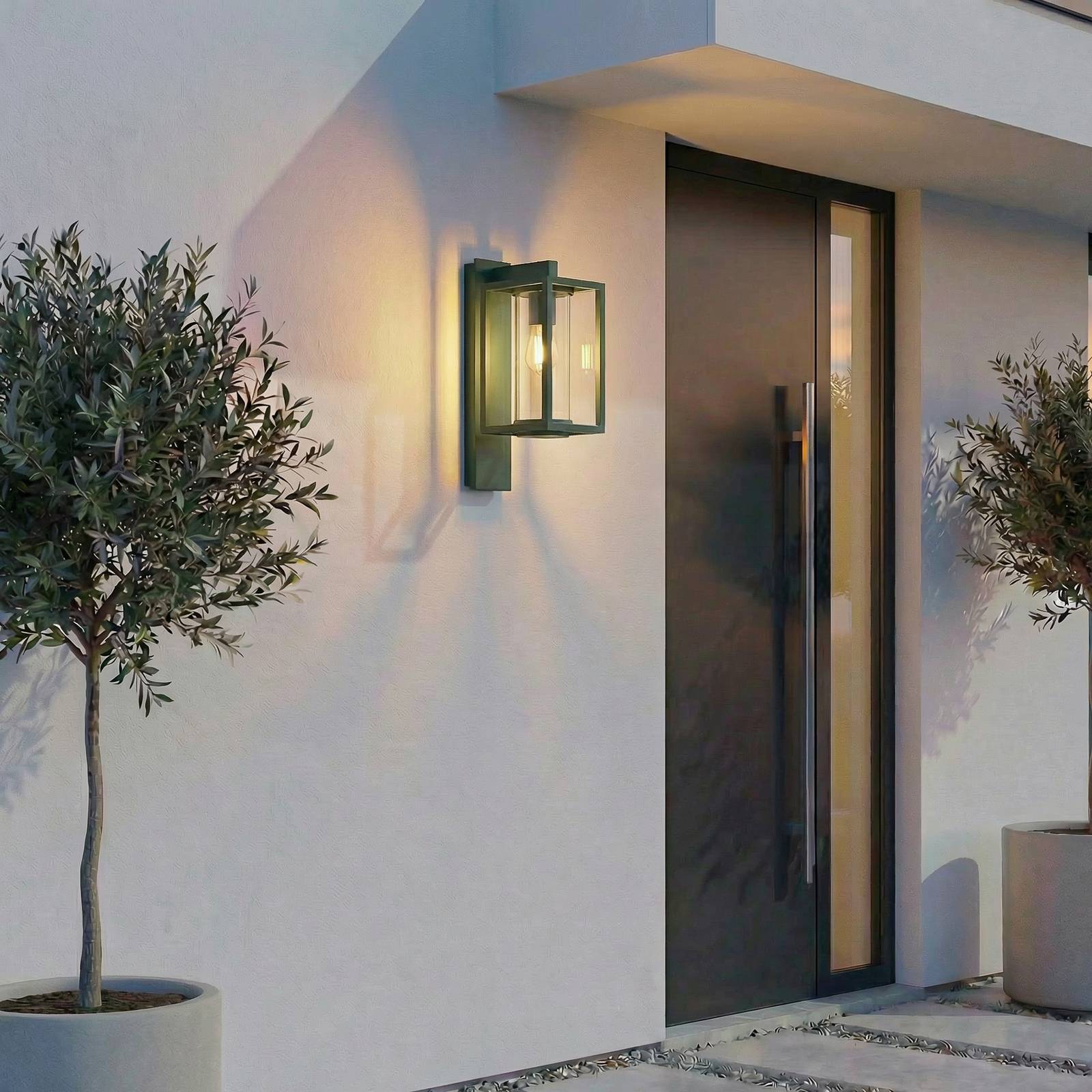 Outdoor Wall Light Ferda Lucande, dimmable, Green, Aluminium, Modern, Outdoor Wall Light
