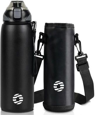 Uplifted Finds FEIJIAN Stainless Steel Vacuum Sports Bottle Portable Travel Water Bottle For Hot & Cold Drinks black 600 Ml