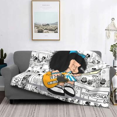 Uplift Picks Love Mafalda Soft Flannel Fleece Cartoon Throw Blanket 13 75x95 Cm