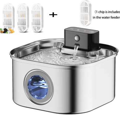 Inspire Curations SmartFlow Wireless Sensor Pet Water Fountain a 4chips