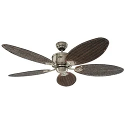 Energiespar Deckenventilator Eco Elements Chrom-Rattan