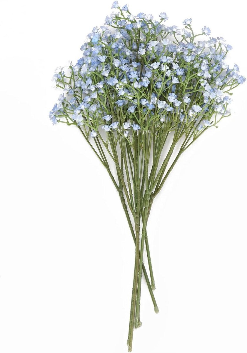 Realistisch kunstbloemen boeket in lichtblauw - 50 cm