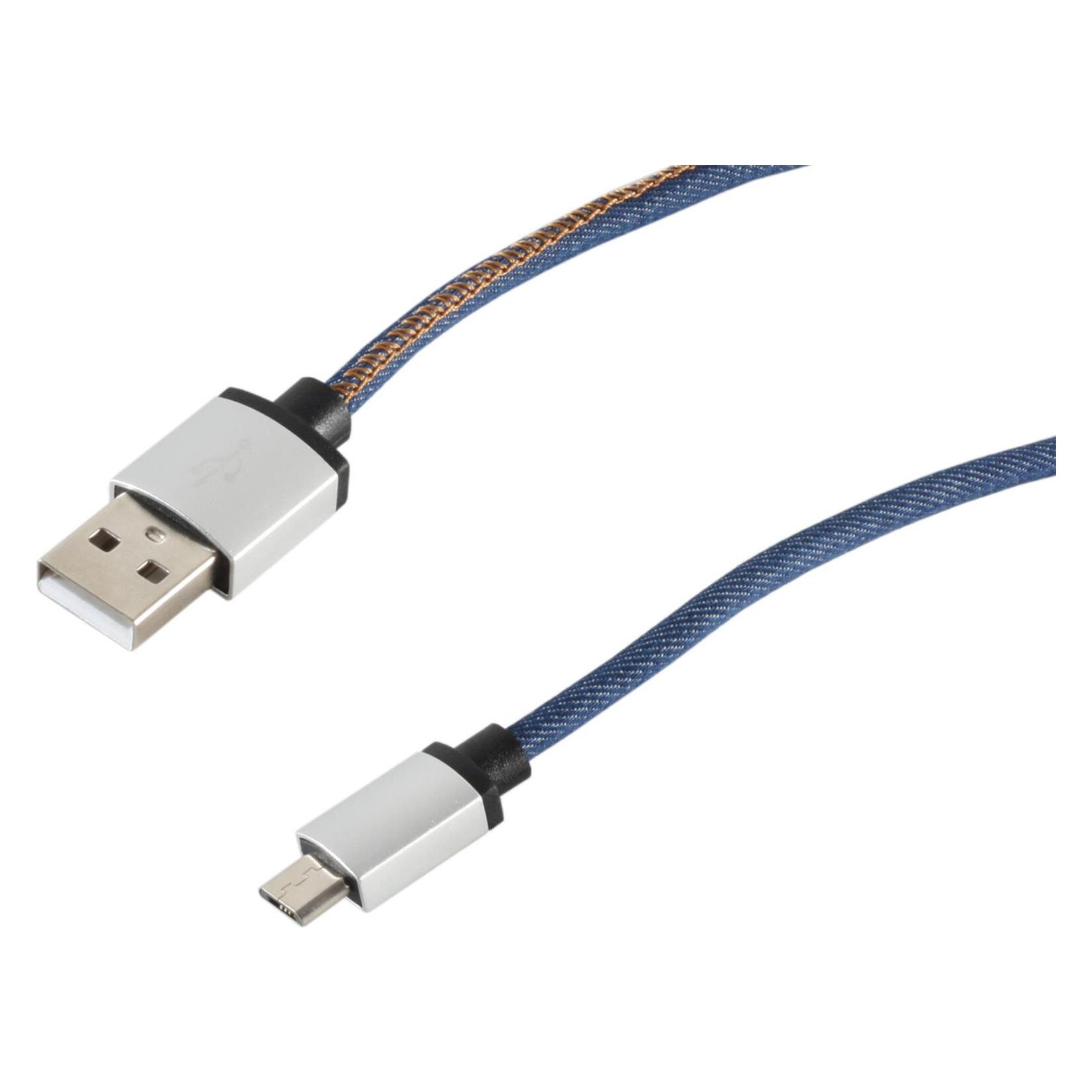 Shiverpeaks USB Ladekabel USB A-ST auf USB Micro B-ST Jeans blau 2,0m (2 m, USB 2.0) (14-50029)