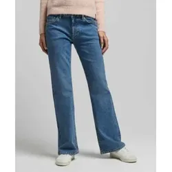 Superdry für Damen. W7010797A Skinny-Jeans mit ausgestelltem mittlerem Bund blau (30/32), Lässig, Denim, Bio-Baumwolle, Nachhaltig