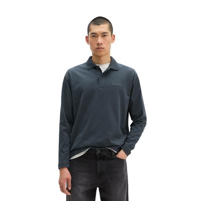 Langarm-Poloshirt MARC O'POLO, Herren, Gr. XXL, peppercorn grau, Jersey, Obermaterial: 100% Baumwolle, relaxed fit normal, Shirts, relaxed aus schwerem Bio-Baumwoll-Jersey
