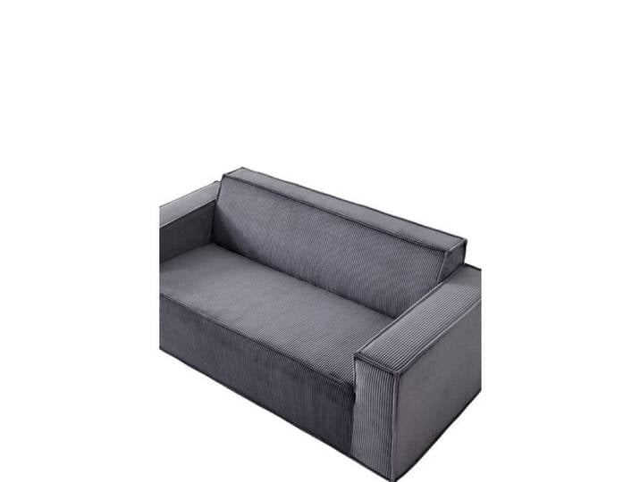 Canapé 2 places moderne en velours côtelé Logidon gris sans pieds
