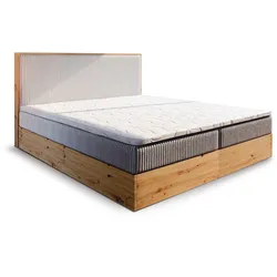 BOXBETT VERDON 140x200 cm mit Matratze und Topper - Beige