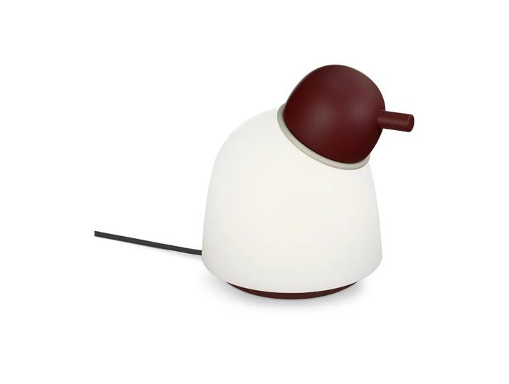 Belid Lampe de table Bird 21,5 cm Rouge foncé-sable-verre opale
