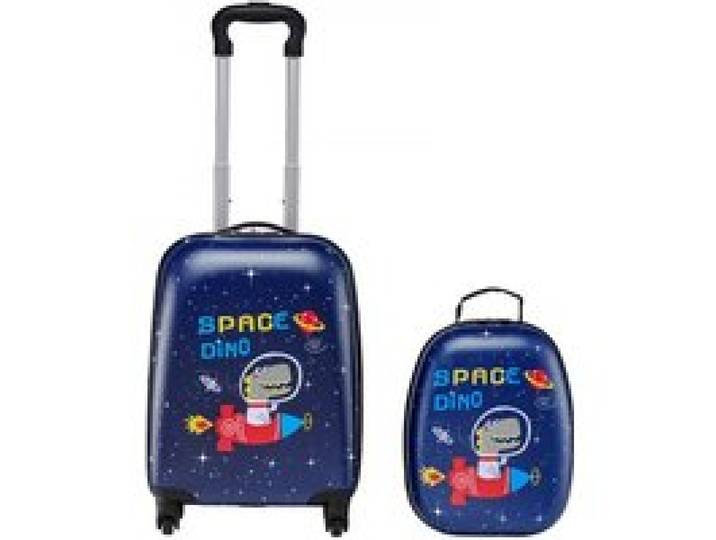VEVOR 2 tlg. Kinderkoffer Set, 457,2 mm, Hartschalenkoffer mit Rollen & Rucksack, Kindertrolley, Kids Suitcase, perfekte Geschenke für Jungen & Mädchen, praktisch für Reisen & Fliegen (Dinosaurier)