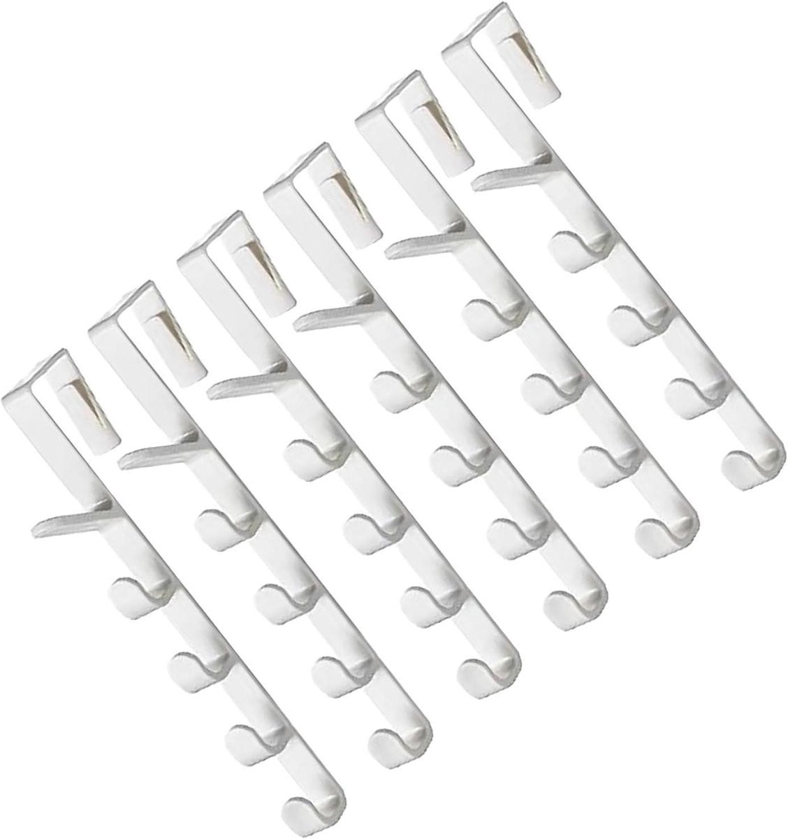 Set van 6 zwarte deurhangerhaken voor extra opbergruimte
