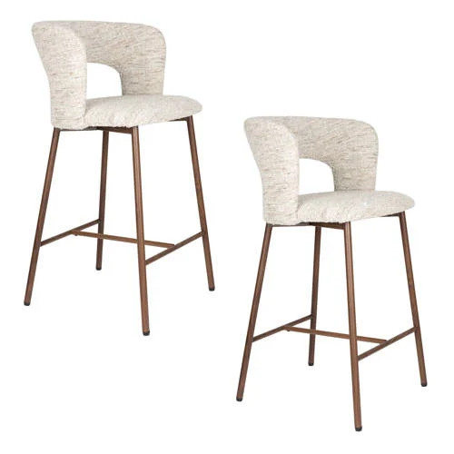 Housecraft Living Chelsea barkrukken beige - set van 2 - zithoogte 67 cm