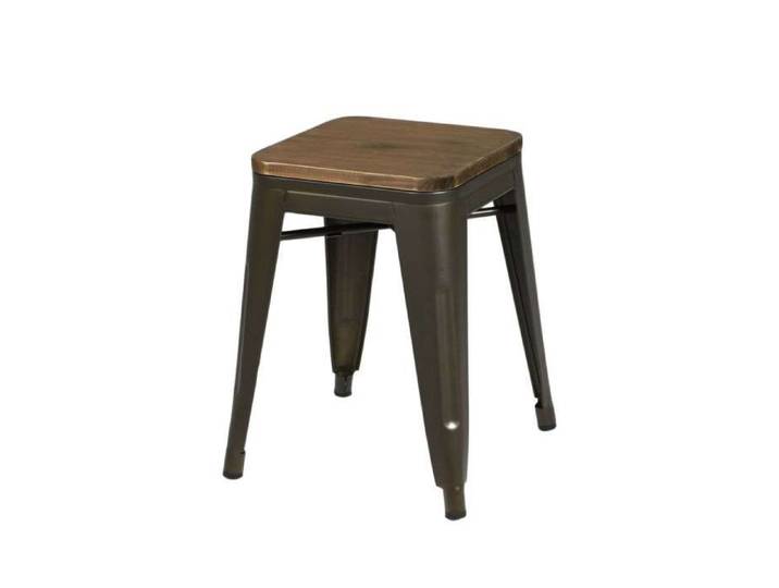 Urban Living - Tabouret vintage Liv H46 cm - Gris industriel