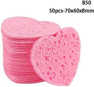 Uplift Treasures 20 Or 50 Piece Natural Cellulose Facial Cleansing Sponge Set 50pcs 70x60x8mm