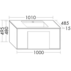 Burgbad Mineralguss-Waschtisch+Waschtischunterschrank Moto Preisgruppe 3 Special colour SHHM101F6957C0001