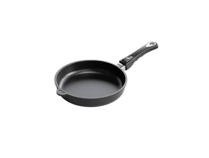 AMT Gastroguss Bratpfanne 24 cm Ø, 5 cm hoch, abnehmbarer Stiel, nicht induktionsgeeignet, Lotan® Antihaft-Veredelung, Gusspfanne (Aluguss), AMZN-524-Z20B